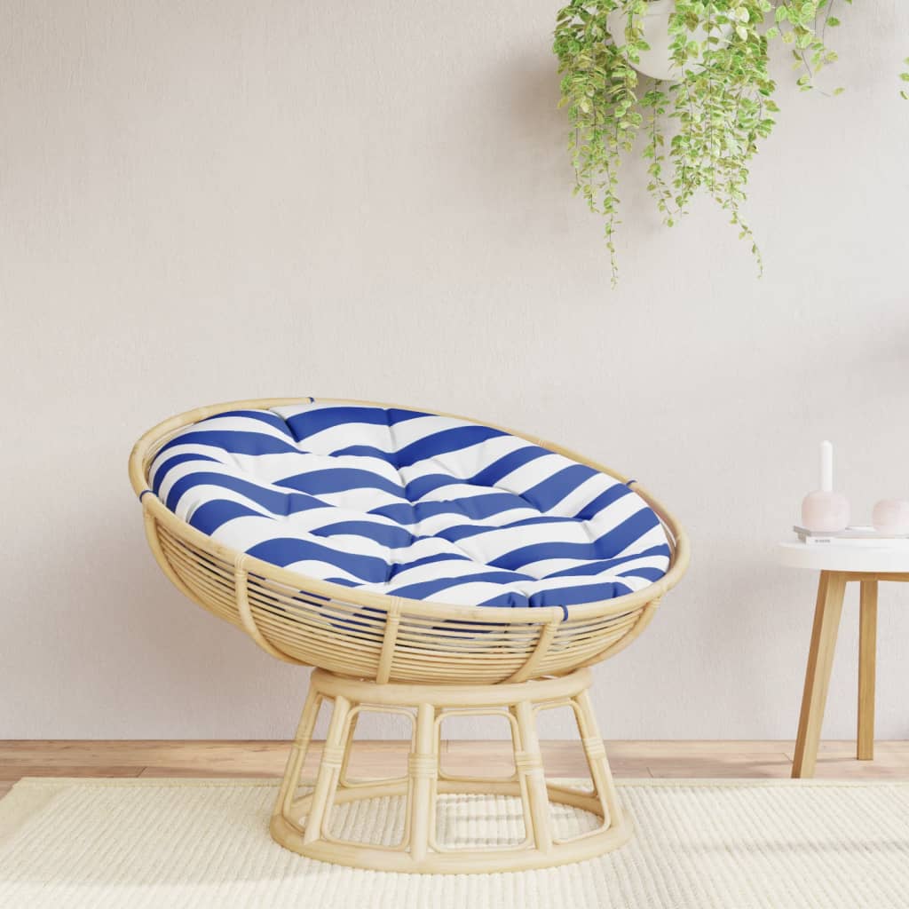 Vidaxx coussin de siège rond rayé ø 100x11 cm tissu oxford bleu blanc