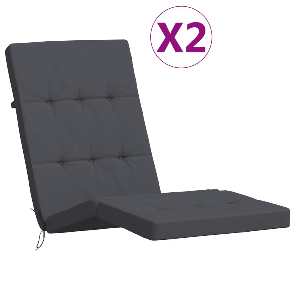 Coussins de chaise de patio vidaxl 2 St oxford tissu anthracite -colored