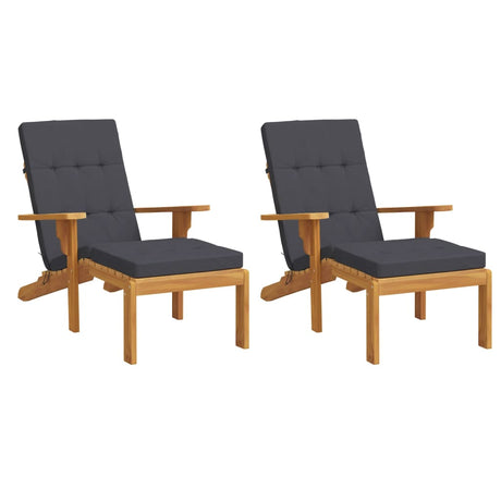 Vidaxl coussins de chaise de patio 2 pcs tissu oxford anthracite