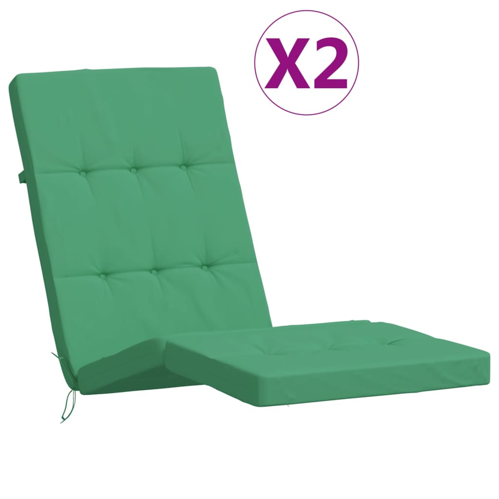 Vidaxx coussins de chaise de patio 2 pcs tissu oxford vert