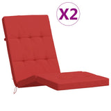 Vidaxx coussins de chaise de patio 2 pcs tissu oxford rouge