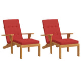 Vidaxx coussins de chaise de patio 2 pcs tissu oxford rouge