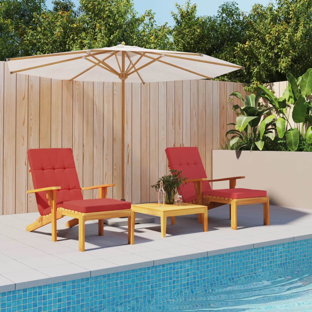 Vidaxx coussins de chaise de patio 2 pcs tissu oxford rouge