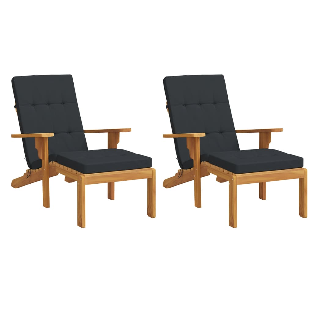 Vidaxx coussins de chaise de patio 2 pcs tissu oxford noir