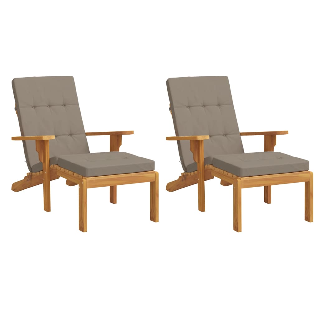 Vidaxx coussins de chaise de patio 2 pcs tissu oxford taupe
