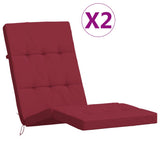 Vidaxx coussins de chaise de patio 2 pcs tissu oxford rouge vin