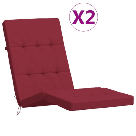 Vidaxx coussins de chaise de patio 2 pcs tissu oxford rouge vin