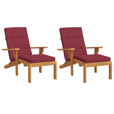 Vidaxx coussins de chaise de patio 2 pcs tissu oxford rouge vin