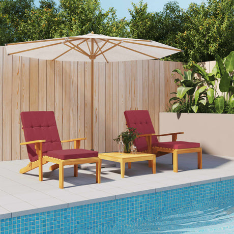 Vidaxx coussins de chaise de patio 2 pcs tissu oxford rouge vin