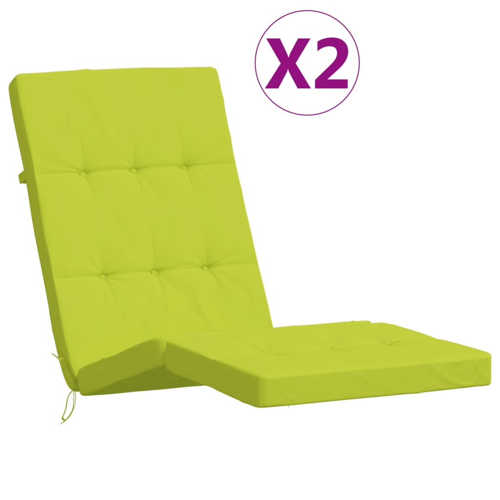 Vidaxx coussins de chaise de patio 2 pcs tissu oxford vert vif