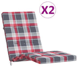 Vidaxx coussins de chaise de patio 2 pcs motif diamant tissu oxford rouge