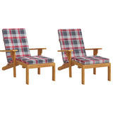 Vidaxx coussins de chaise de patio 2 pcs motif diamant tissu oxford rouge