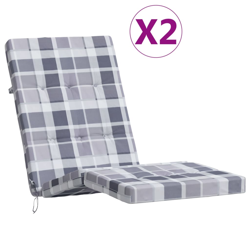 Vidaxx coussins de chaise de patio 2 pcs motif diamant tissu oxford gris