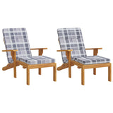 Vidaxx coussins de chaise de patio 2 pcs motif diamant tissu oxford gris