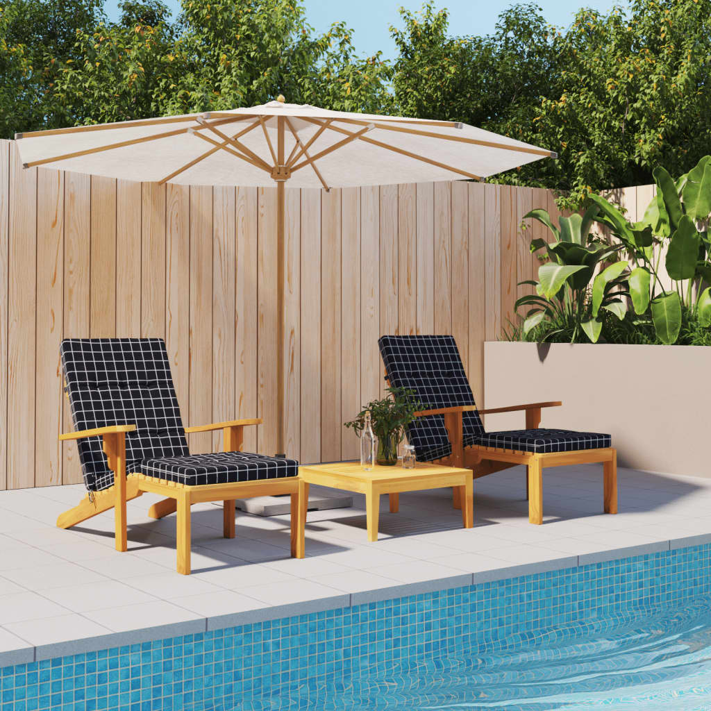 Vidaxx coussins de chaise de patio 2 pcs motif diamant tissu oxford noir