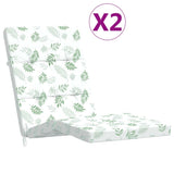 VidaXL coussins de chaise de patio 2 pièces tissu oxford à motif de feuilles