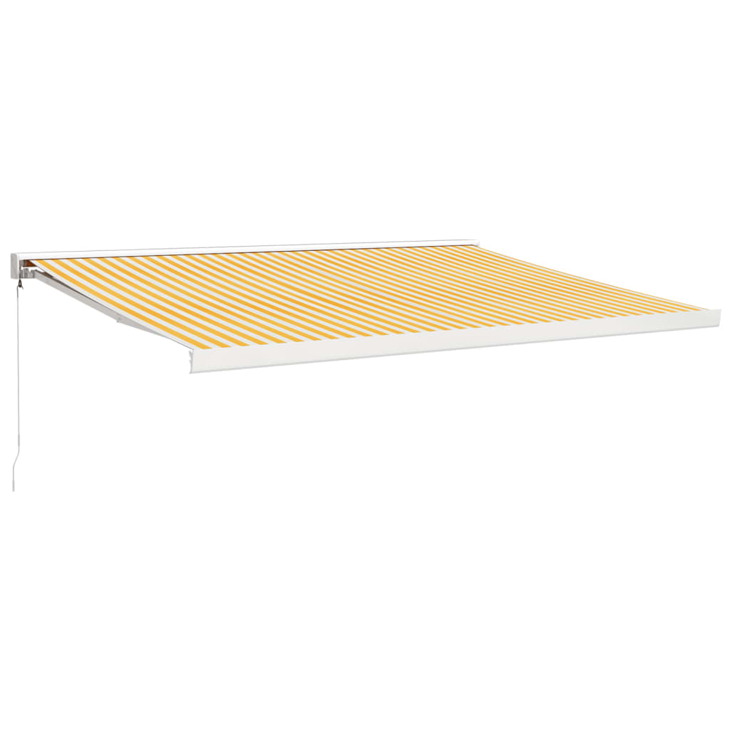 VidaXL Auvent extensible 4x3 m tissu et aluminium jaune et blanc