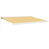 VidaXL Auvent extensible 4x3 m tissu et aluminium jaune et blanc