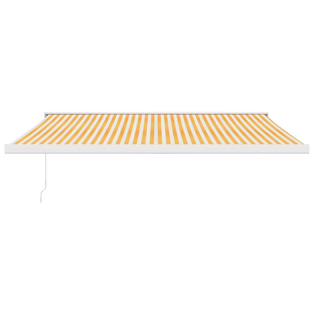 VidaXL Auvent extensible 4x3 m tissu et aluminium jaune et blanc