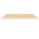 VidaXL Auvent extensible 4x3 m tissu et aluminium jaune et blanc