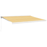 VidaXL Auvent extensible 4,5x3 m tissu et aluminium jaune et blanc
