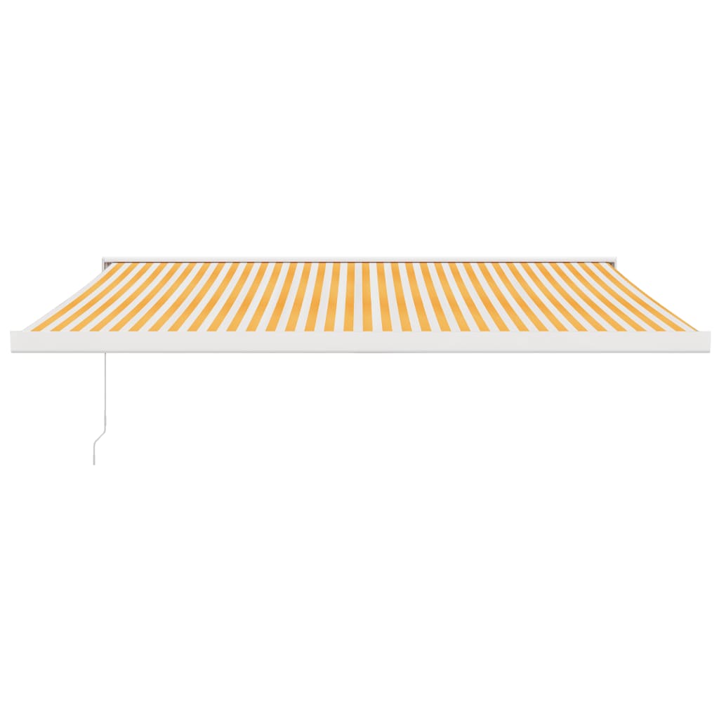 VidaXL Auvent extensible 4,5x3 m tissu et aluminium jaune et blanc
