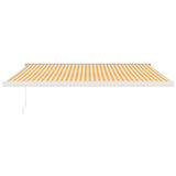 VidaXL Auvent extensible 4,5x3 m tissu et aluminium jaune et blanc