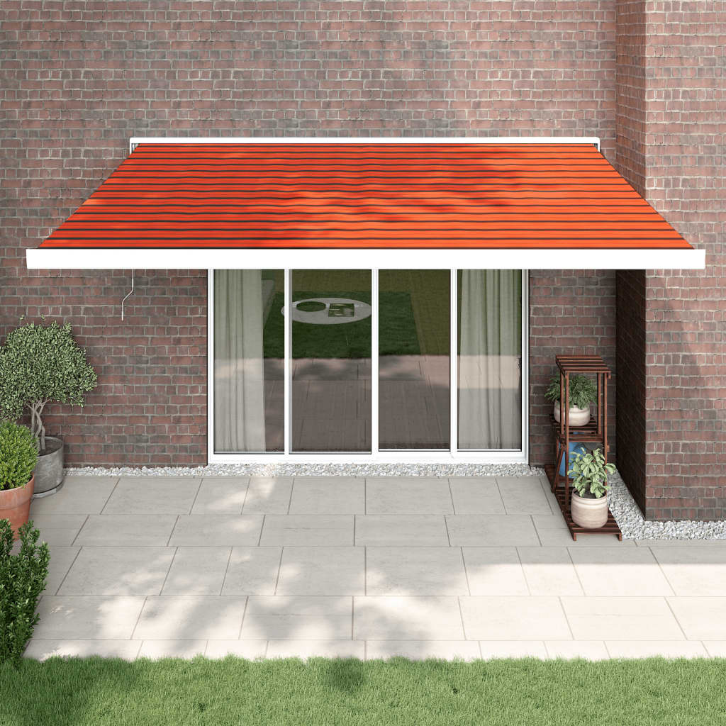 VidaXL Auvent extensible 4x3 m tissu et aluminium orange et marron