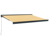 VidaXL Auvent extensible 3x2,5 m tissu et aluminium jaune et blanc