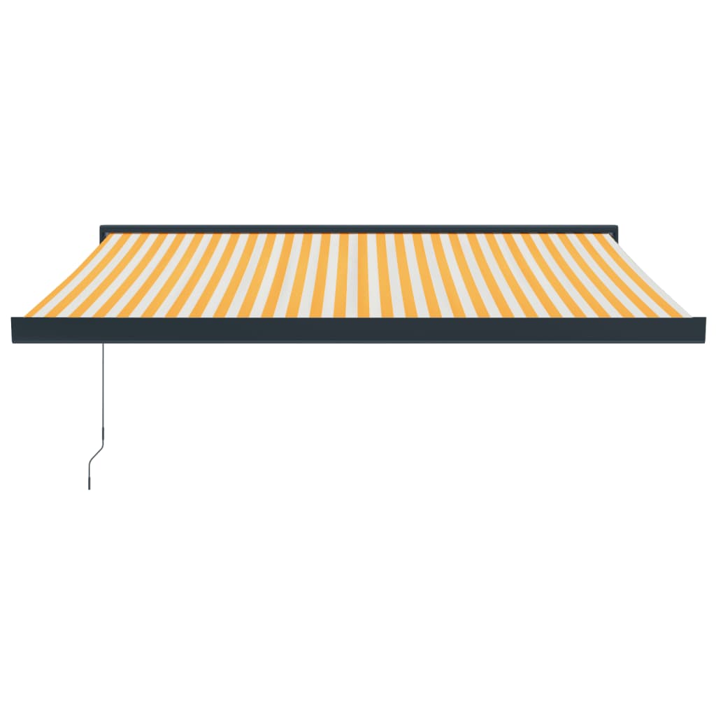 VidaXL Auvent extensible 3x2,5 m tissu et aluminium jaune et blanc