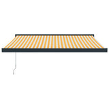 VidaXL Auvent extensible 3x2,5 m tissu et aluminium jaune et blanc