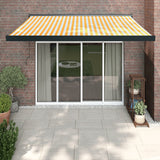 VidaXL Auvent extensible 3x2,5 m tissu et aluminium jaune et blanc
