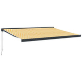 VidaXL Auvent extensible 4x3 m tissu et aluminium jaune et blanc
