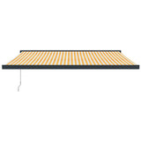 VidaXL Auvent extensible 4x3 m tissu et aluminium jaune et blanc