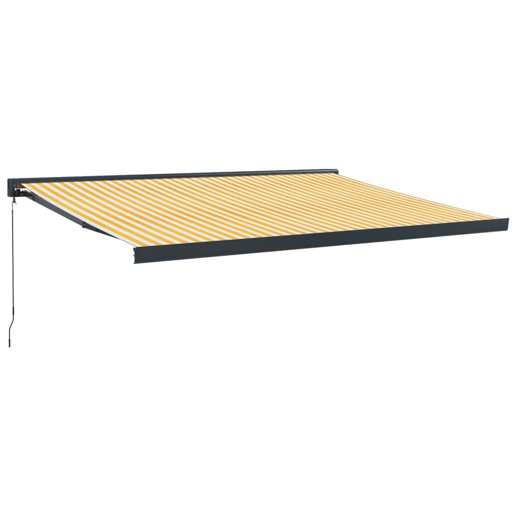 VidaXL Auvent extensible 4,5x3 m tissu et aluminium jaune et blanc