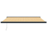 VidaXL Auvent extensible 4,5x3 m tissu et aluminium jaune et blanc