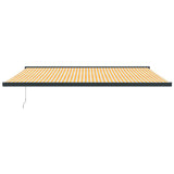 VidaXL Auvent extensible 5x3 m tissu et aluminium jaune et blanc