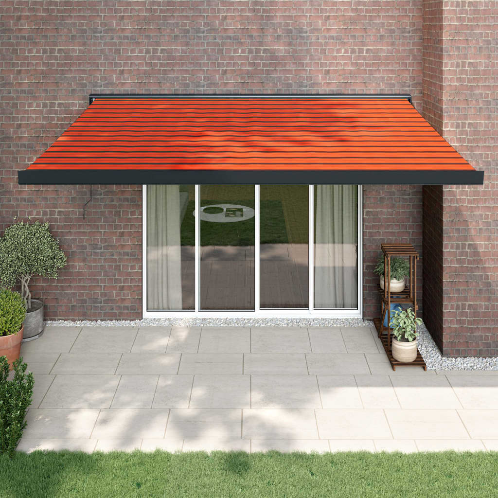 VidaXL Auvent extensible 4x3 m tissu et aluminium orange et marron