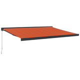 VidaXL Auvent extensible 4,5x3 m tissu et aluminium orange et marron