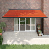 VidaXL Auvent extensible 4,5x3 m tissu et aluminium orange et marron