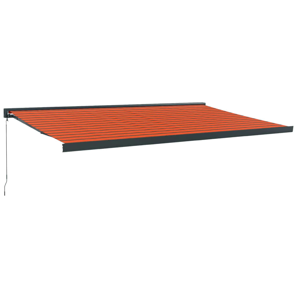 VidaXL Auvent extensible 5x3 m tissu et aluminium orange et marron