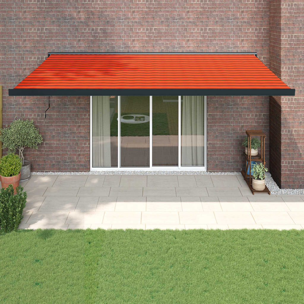 VidaXL Auvent extensible 5x3 m tissu et aluminium orange et marron