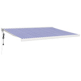 VidaXL Auvent extensible 4x3 m tissu et aluminium bleu et blanc
