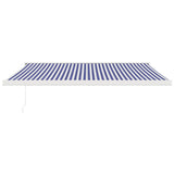 VidaXL Auvent extensible 4x3 m tissu et aluminium bleu et blanc