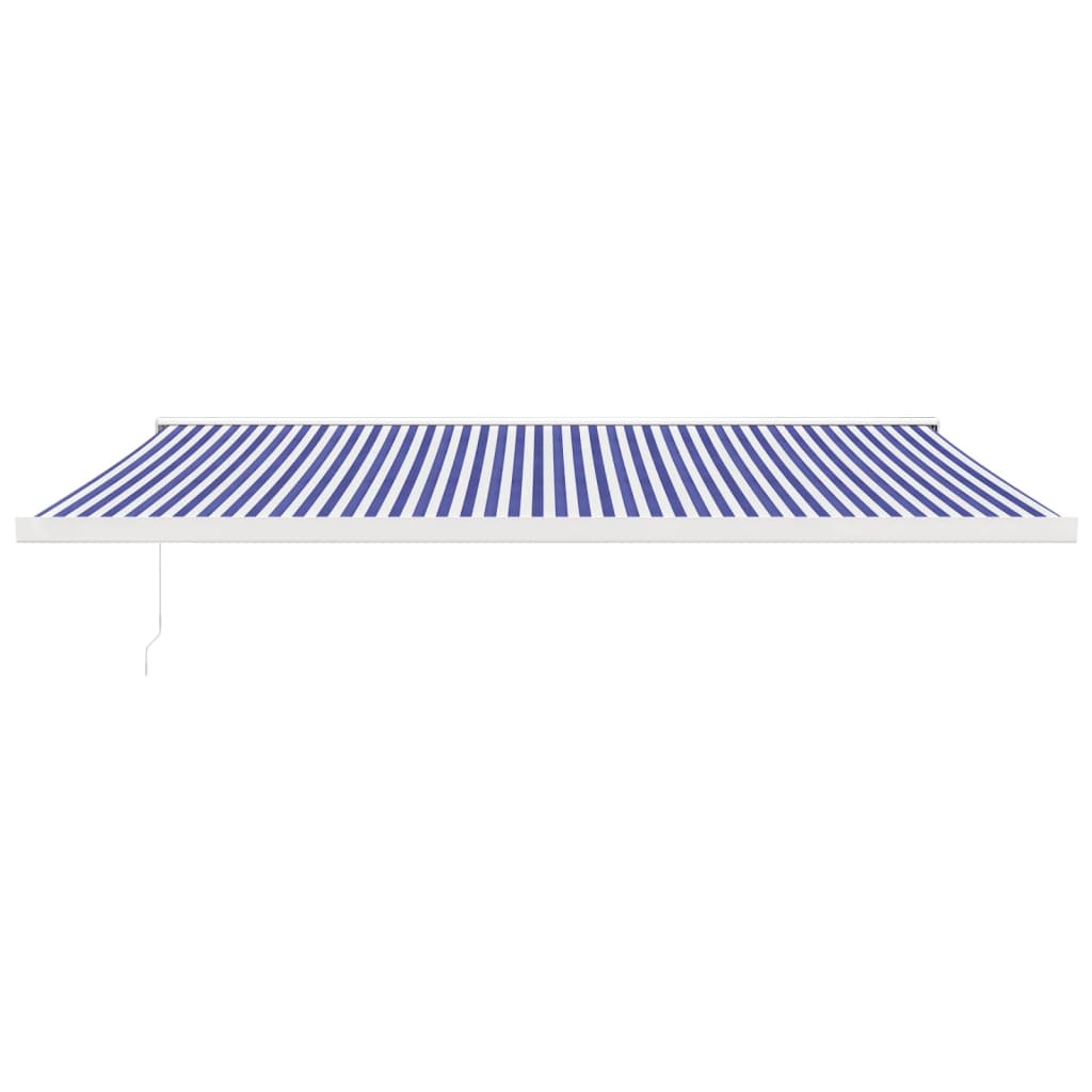 VidaXL Auvent extensible 5x3 m tissu et aluminium bleu et blanc