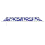 VidaXL Auvent extensible 5x3 m tissu et aluminium bleu et blanc