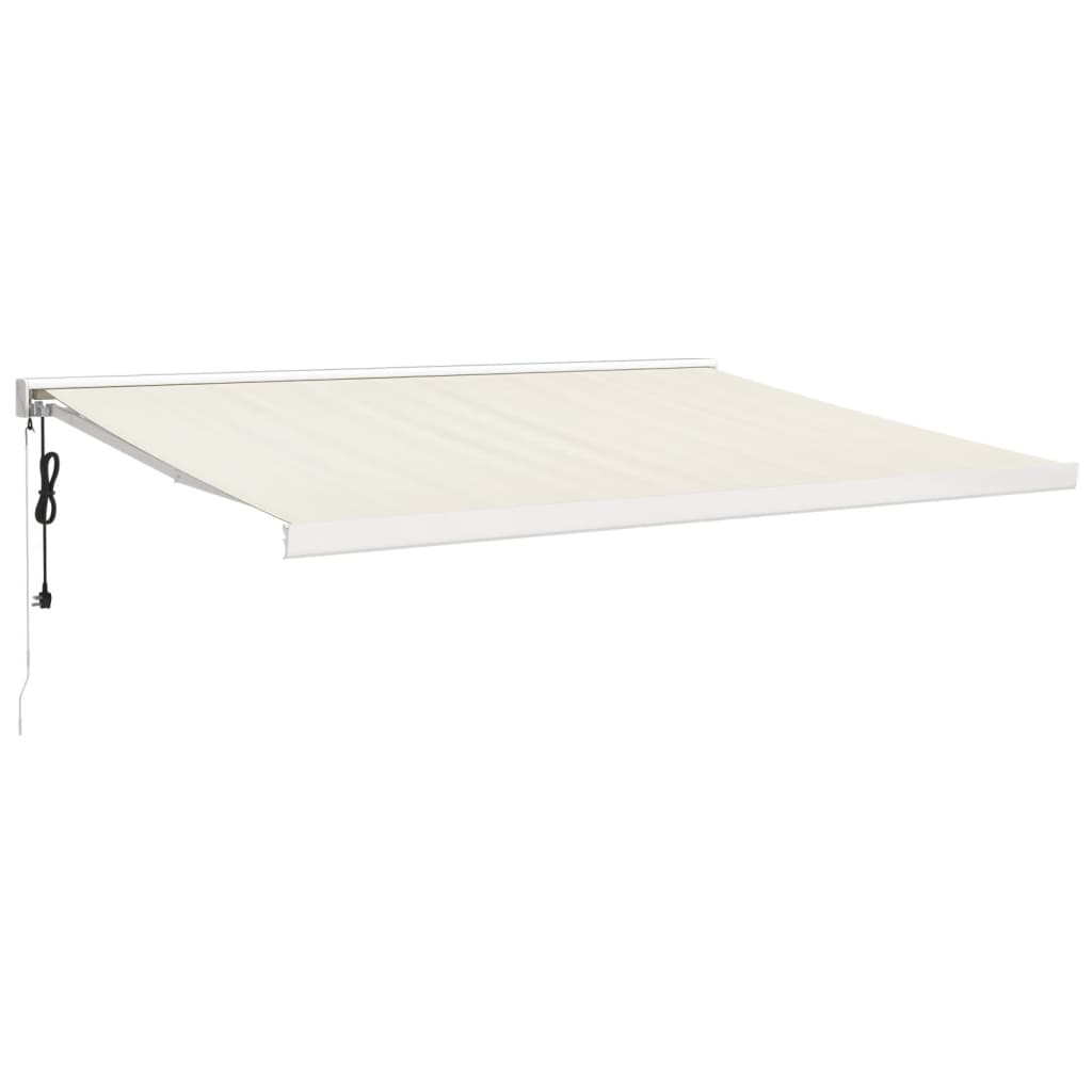 VidaXL Auvent extensible 4x3 m en tissu et aluminium couleur crème