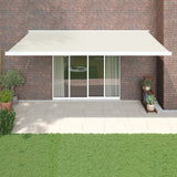 VidaXL Auvent extensible 5x3 m tissu et aluminium crème