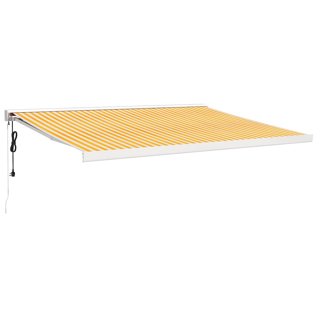 VidaXL Auvent extensible 4x3 m tissu et aluminium jaune et blanc