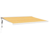 VidaXL Auvent extensible 4x3 m tissu et aluminium jaune et blanc